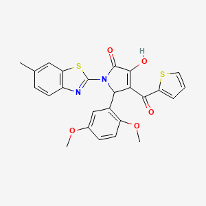 (4E)-5-(2,5-dimethoxyphenyl)-4-[hydroxy(thiophen-2-yl)methylidene]-1-(6-methyl-1,3-benzothiazol-2-yl)pyrrolidine-2,3-dione