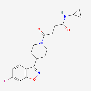 molecular formula C19H22FN3O3 B15102789 N-cyclopropyl-4-[4-(6-fluoro-1,2-benzoxazol-3-yl)piperidin-1-yl]-4-oxobutanamide 