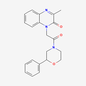 3-methyl-1-[2-oxo-2-(2-phenylmorpholin-4-yl)ethyl]quinoxalin-2(1H)-one