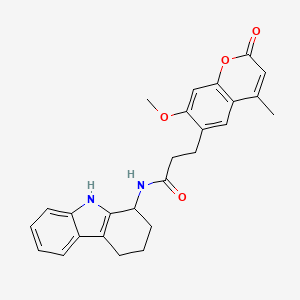 3-(7-methoxy-4-methyl-2-oxo-2H-chromen-6-yl)-N-(2,3,4,9-tetrahydro-1H-carbazol-1-yl)propanamide