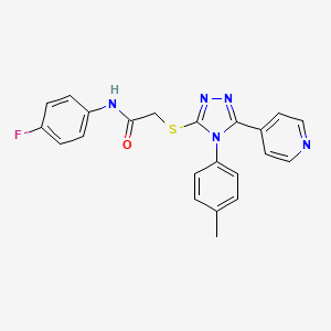 molecular formula C22H18FN5OS B15102849 N-(4-fluorophenyl)-2-{[4-(4-methylphenyl)-5-(pyridin-4-yl)-4H-1,2,4-triazol-3-yl]sulfanyl}acetamide 