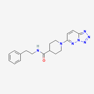 molecular formula C18H21N7O B15102884 N-phenethyl-1-(tetrazolo[1,5-b]pyridazin-6-yl)piperidine-4-carboxamide 