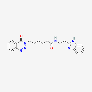 molecular formula C22H24N6O2 B15102890 N-[2-(1H-benzimidazol-2-yl)ethyl]-6-(4-oxo-1,2,3-benzotriazin-3(4H)-yl)hexanamide 