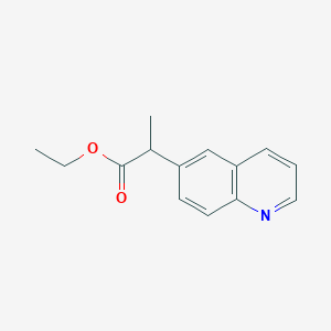 molecular formula C14H15NO2 B1510292 丙酸乙酯-2-(喹啉-6-基) CAS No. 1193317-61-1