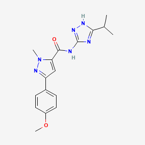 3-(4-methoxyphenyl)-1-methyl-N-[3-(propan-2-yl)-1H-1,2,4-triazol-5-yl]-1H-pyrazole-5-carboxamide