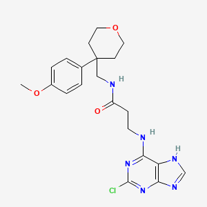 molecular formula C21H25ClN6O3 B15102954 N~3~-(2-chloro-9H-purin-6-yl)-N-{[4-(4-methoxyphenyl)tetrahydro-2H-pyran-4-yl]methyl}-beta-alaninamide 