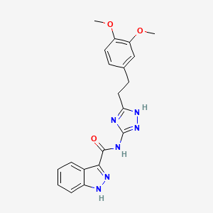 N-{3-[2-(3,4-dimethoxyphenyl)ethyl]-1H-1,2,4-triazol-5-yl}-1H-indazole-3-carboxamide