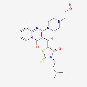 2-[4-(2-hydroxyethyl)piperazin-1-yl]-9-methyl-3-{(Z)-[3-(3-methylbutyl)-4-oxo-2-thioxo-1,3-thiazolidin-5-ylidene]methyl}-4H-pyrido[1,2-a]pyrimidin-4-one