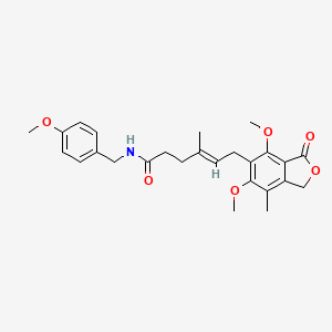 molecular formula C26H31NO6 B15103004 (4E)-6-(4,6-dimethoxy-7-methyl-3-oxo-1,3-dihydro-2-benzofuran-5-yl)-N-(4-methoxybenzyl)-4-methylhex-4-enamide 