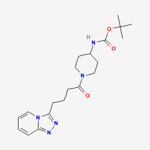 molecular formula C20H29N5O3 B15103029 Tert-butyl {1-[4-([1,2,4]triazolo[4,3-a]pyridin-3-yl)butanoyl]piperidin-4-yl}carbamate 