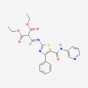 molecular formula C23H22N4O5S B15103048 diethyl [(E)-{[4-phenyl-5-(pyridin-3-ylcarbamoyl)-1,3-thiazol-2-yl]imino}methyl]propanedioate 