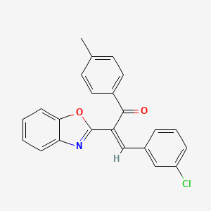 (2Z)-2-(1,3-benzoxazol-2-yl)-3-(3-chlorophenyl)-1-(4-methylphenyl)prop-2-en-1-one