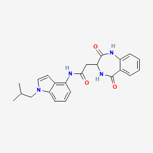 molecular formula C23H24N4O3 B15103067 2-(2,5-dioxo-2,3,4,5-tetrahydro-1H-1,4-benzodiazepin-3-yl)-N-[1-(2-methylpropyl)-1H-indol-4-yl]acetamide 