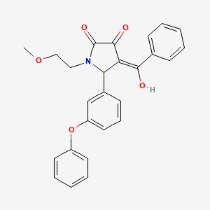 (4E)-4-[hydroxy(phenyl)methylidene]-1-(2-methoxyethyl)-5-(3-phenoxyphenyl)pyrrolidine-2,3-dione