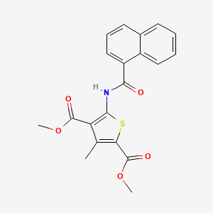 molecular formula C20H17NO5S B15103095 Dimethyl 3-methyl-5-[(naphthalen-1-ylcarbonyl)amino]thiophene-2,4-dicarboxylate CAS No. 379250-30-3