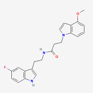 molecular formula C22H22FN3O2 B15103098 N-[2-(5-fluoro-1H-indol-3-yl)ethyl]-3-(4-methoxy-1H-indol-1-yl)propanamide 