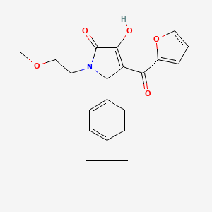 molecular formula C22H25NO5 B15103106 (4E)-5-(4-tert-butylphenyl)-4-[furan-2-yl(hydroxy)methylidene]-1-(2-methoxyethyl)pyrrolidine-2,3-dione 