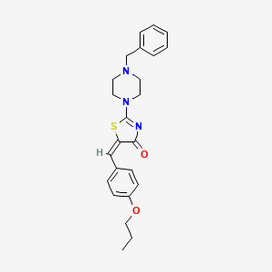 (5E)-2-(4-benzylpiperazin-1-yl)-5-[(4-propoxyphenyl)methylidene]-1,3-thiazol-4-one