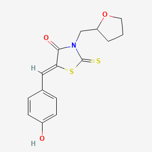 (5Z)-5-(4-hydroxybenzylidene)-3-(tetrahydrofuran-2-ylmethyl)-2-thioxo-1,3-thiazolidin-4-one