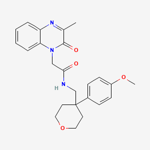 N-{[4-(4-methoxyphenyl)tetrahydro-2H-pyran-4-yl]methyl}-2-[3-methyl-2-oxo-1(2H)-quinoxalinyl]acetamide