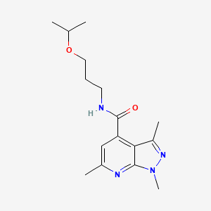 molecular formula C16H24N4O2 B15103159 1,3,6-trimethyl-N-[3-(propan-2-yloxy)propyl]-1H-pyrazolo[3,4-b]pyridine-4-carboxamide 