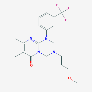 molecular formula C19H23F3N4O2 B15103162 3-(3-methoxypropyl)-7,8-dimethyl-1-[3-(trifluoromethyl)phenyl]-1,2,3,4-tetrahydro-6H-pyrimido[1,2-a][1,3,5]triazin-6-one 