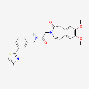 2-(7,8-dimethoxy-2-oxo-1,2-dihydro-3H-3-benzazepin-3-yl)-N-[3-(4-methyl-1,3-thiazol-2-yl)benzyl]acetamide