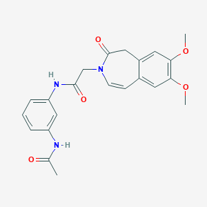 molecular formula C22H23N3O5 B15103180 N-[3-(acetylamino)phenyl]-2-(7,8-dimethoxy-2-oxo-1,2-dihydro-3H-3-benzazepin-3-yl)acetamide 