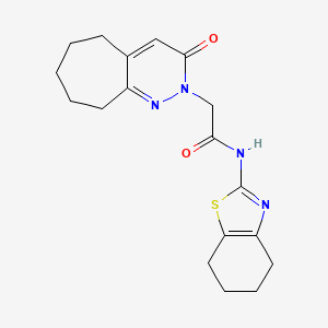 2-(3-oxo-3,5,6,7,8,9-hexahydro-2H-cyclohepta[c]pyridazin-2-yl)-N-(4,5,6,7-tetrahydro-1,3-benzothiazol-2-yl)acetamide