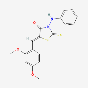 molecular formula C18H16N2O3S2 B15103197 (5Z)-5-(2,4-dimethoxybenzylidene)-3-(phenylamino)-2-thioxo-1,3-thiazolidin-4-one 