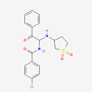 4-chloro-N-{1-[(1,1-dioxidotetrahydrothien-3-yl)amino]-2-oxo-2-phenylethyl}benzamide