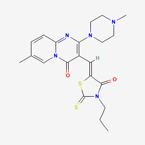 7-methyl-2-(4-methylpiperazin-1-yl)-3-[(Z)-(4-oxo-3-propyl-2-thioxo-1,3-thiazolidin-5-ylidene)methyl]-4H-pyrido[1,2-a]pyrimidin-4-one