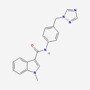 molecular formula C19H17N5O B15103204 1-methyl-N-[4-(1H-1,2,4-triazol-1-ylmethyl)phenyl]-1H-indole-3-carboxamide 