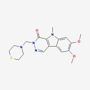 7,8-dimethoxy-5-methyl-3-(thiomorpholin-4-ylmethyl)-3,5-dihydro-4H-pyridazino[4,5-b]indol-4-one