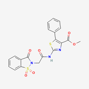 methyl 2-{[(1,1-dioxido-3-oxo-1,2-benzothiazol-2(3H)-yl)acetyl]amino}-5-phenyl-1,3-thiazole-4-carboxylate