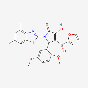 5-(2,5-Dimethoxyphenyl)-1-(4,6-dimethylbenzothiazol-2-yl)-4-(2-furylcarbonyl)-3-hydroxy-3-pyrrolin-2-one