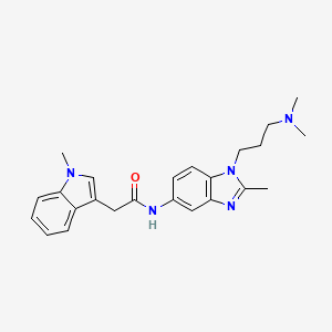 N-{1-[3-(dimethylamino)propyl]-2-methyl-1H-benzimidazol-5-yl}-2-(1-methyl-1H-indol-3-yl)acetamide