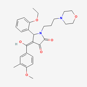 molecular formula C28H34N2O6 B15103297 5-(2-ethoxyphenyl)-3-hydroxy-4-(4-methoxy-3-methylbenzoyl)-1-[3-(4-morpholinyl)propyl]-1,5-dihydro-2H-pyrrol-2-one 