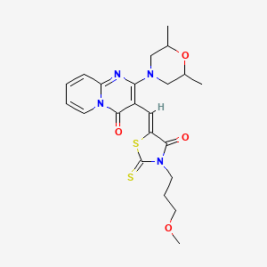 2-(2,6-dimethylmorpholin-4-yl)-3-{(Z)-[3-(3-methoxypropyl)-4-oxo-2-thioxo-1,3-thiazolidin-5-ylidene]methyl}-4H-pyrido[1,2-a]pyrimidin-4-one