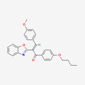 (2E)-2-benzoxazol-2-yl-1-(4-butoxyphenyl)-3-(4-methoxyphenyl)prop-2-en-1-one