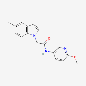 molecular formula C17H17N3O2 B15103395 N-(6-methoxypyridin-3-yl)-2-(5-methyl-1H-indol-1-yl)acetamide 