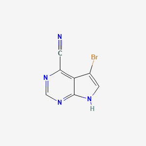 molecular formula C7H3BrN4 B1510340 5-溴-7H-吡咯并[2,3-d]嘧啶-4-腈 CAS No. 1168106-92-0