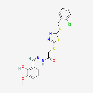 2-({5-[(2-chlorobenzyl)sulfanyl]-1,3,4-thiadiazol-2-yl}sulfanyl)-N'-[(Z)-(2-hydroxy-3-methoxyphenyl)methylidene]acetohydrazide