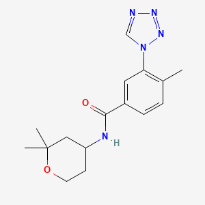 molecular formula C16H21N5O2 B15103456 N-(2,2-dimethyltetrahydro-2H-pyran-4-yl)-4-methyl-3-(1H-tetrazol-1-yl)benzamide 