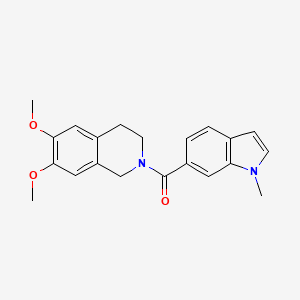 molecular formula C21H22N2O3 B15103469 (6,7-dimethoxy-3,4-dihydroisoquinolin-2(1H)-yl)(1-methyl-1H-indol-6-yl)methanone 