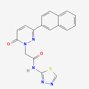 molecular formula C18H13N5O2S B15103474 2-[3-(naphthalen-2-yl)-6-oxopyridazin-1(6H)-yl]-N-[(2E)-1,3,4-thiadiazol-2(3H)-ylidene]acetamide 