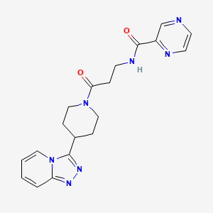 N-(3-(4-([1,2,4]triazolo[4,3-a]pyridin-3-yl)piperidin-1-yl)-3-oxopropyl)pyrazine-2-carboxamide