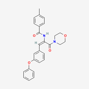 molecular formula C27H26N2O4 B15103553 4-methyl-N-[(1E)-3-(morpholin-4-yl)-3-oxo-1-(3-phenoxyphenyl)prop-1-en-2-yl]benzamide 