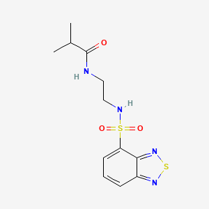 molecular formula C12H16N4O3S2 B15103559 N-{2-[(2,1,3-benzothiadiazol-4-ylsulfonyl)amino]ethyl}-2-methylpropanamide 