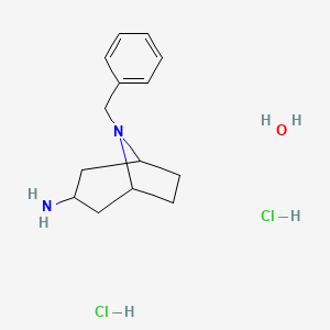 molecular formula C14H24Cl2N2O B1510361 (3-endo)-8-Benzyl-8-azabicyclo[3.2.1]octan-3-amine tetrahydrochloride hydrate 